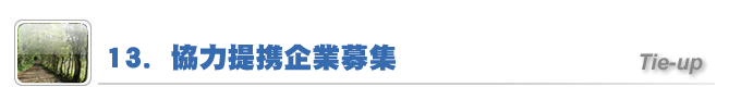 13.協力提携企業募集